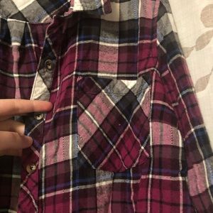 Dressbarn purple plaid button down shirt. Size XL